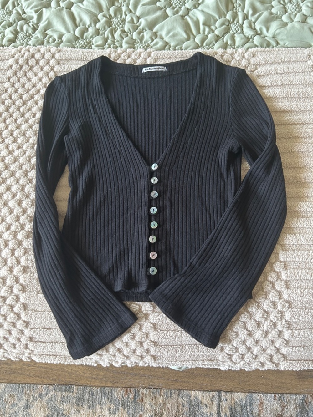 Reformation black cardigan